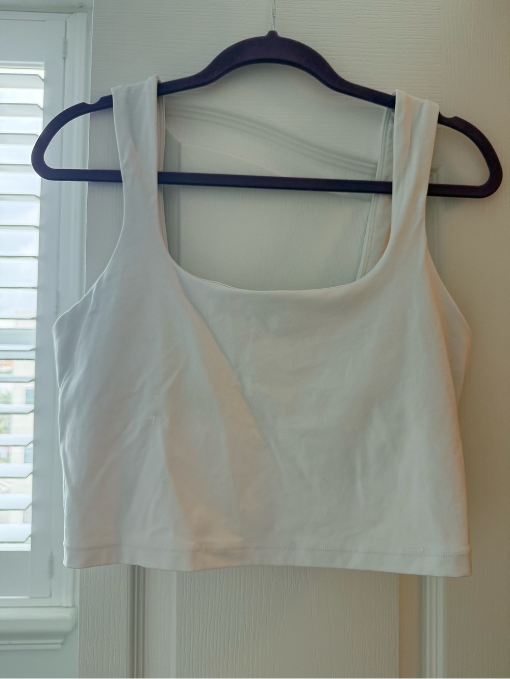 Athleta Classic White Cropped Tank Top/ Bra Women